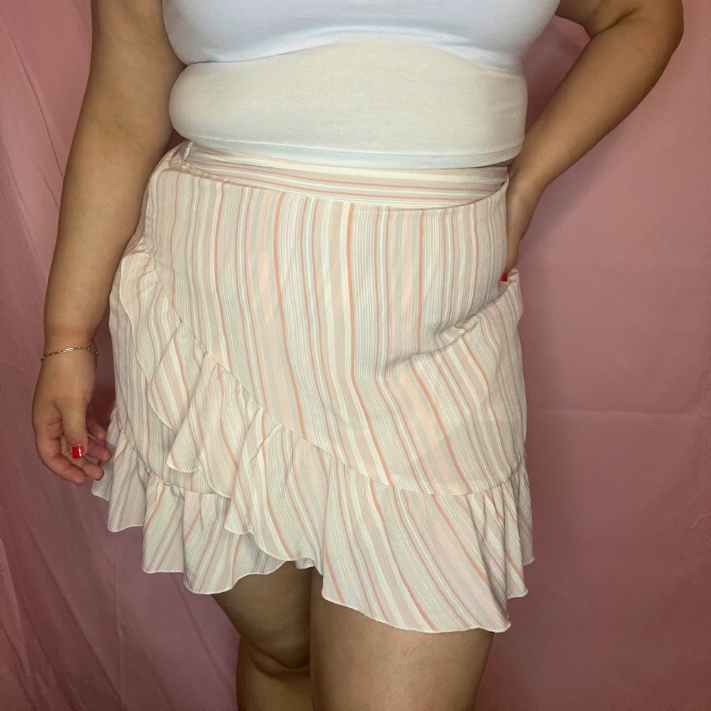 Pastel strip wrap skirt
